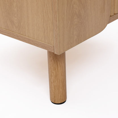 Malu 2-Drawer Wood Bedside Nightstand, Natural, 20.5"