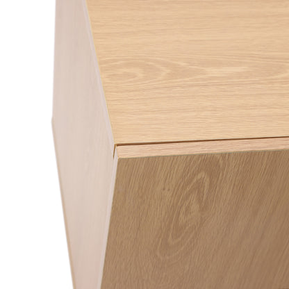 Malu 2-Drawer Wood Bedside Nightstand, Natural, 20.5"