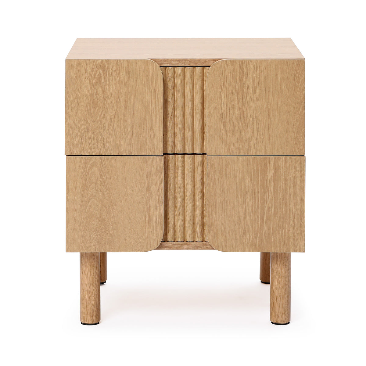 Malu 2-Drawer Wood Bedside Nightstand, Natural, 20.5"