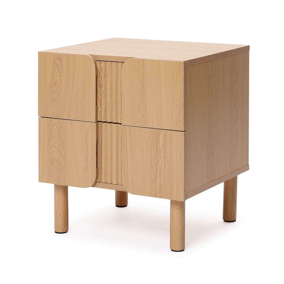 Malu 2-Drawer Wood Bedside Nightstand, Natural, 20.5"