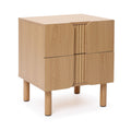 20.5" Nightstand with Storage, 2-Drawer Blonde Birch Finish End Table