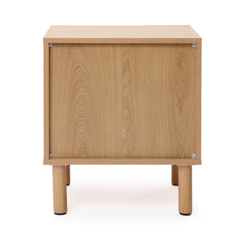 20.5" Nightstand with Storage, 2-Drawer Blonde Birch Finish End Table
