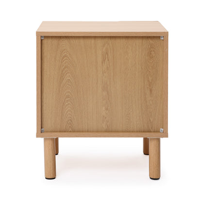 Malu 2-Drawer Wood Bedside Nightstand, Natural, 20.5"