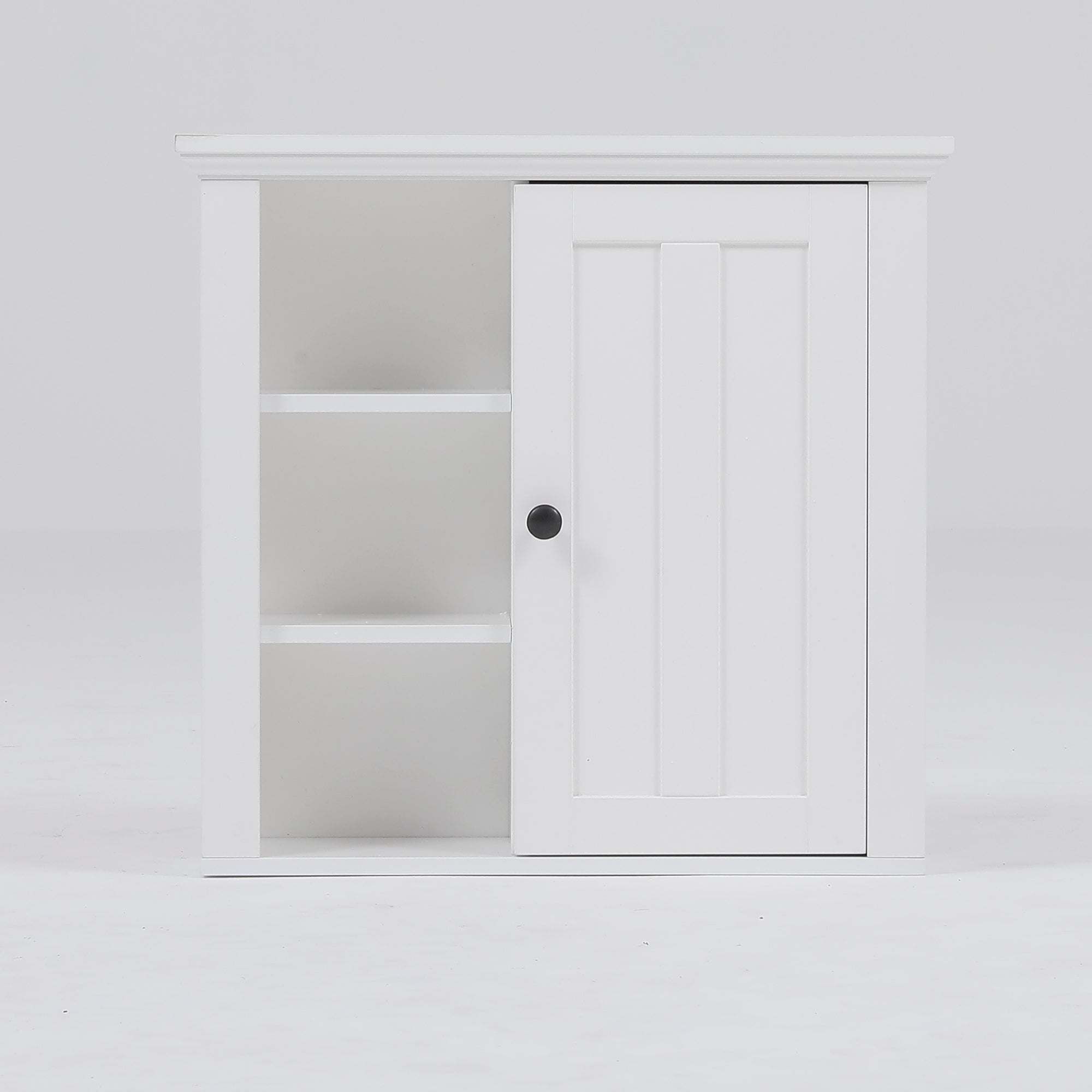 White MDF Wood Bathroom Wall Storage Cabinet