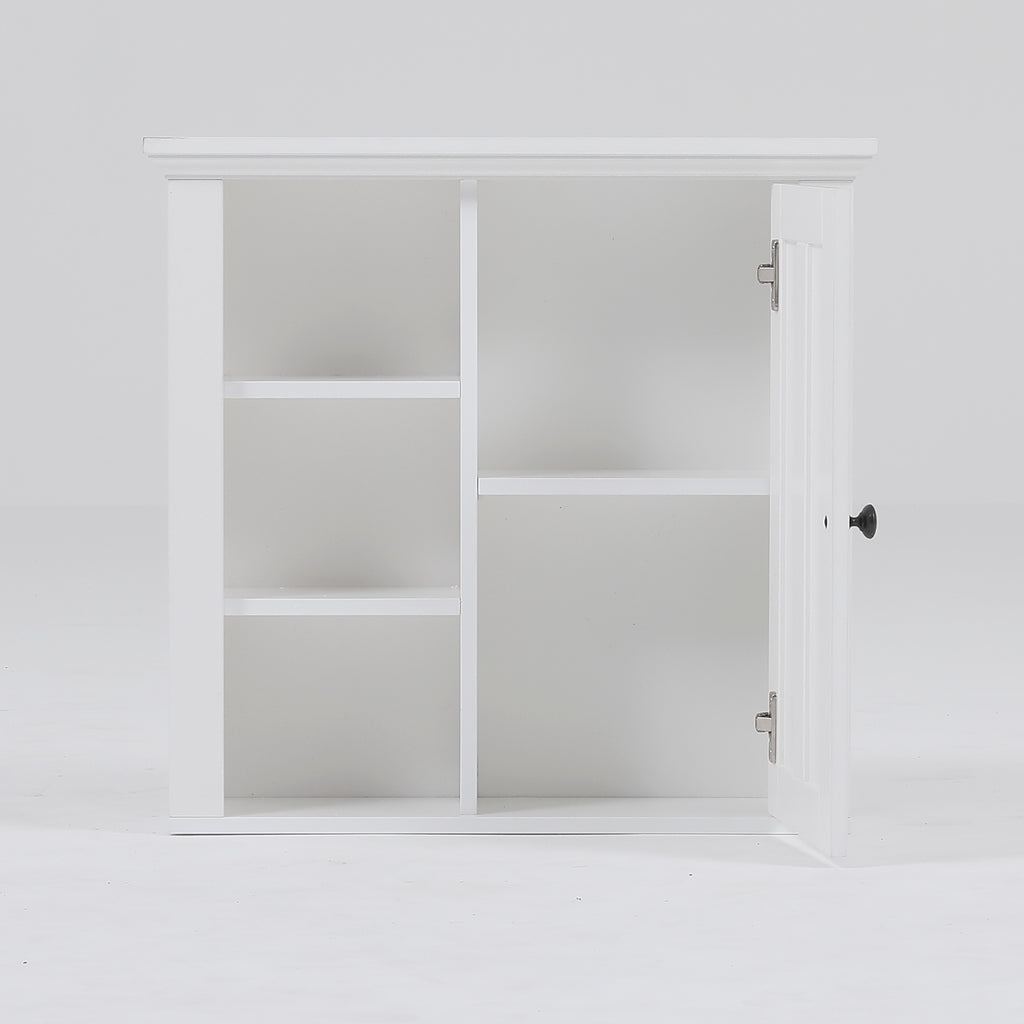 White MDF Wood Bathroom Wall Storage Cabinet