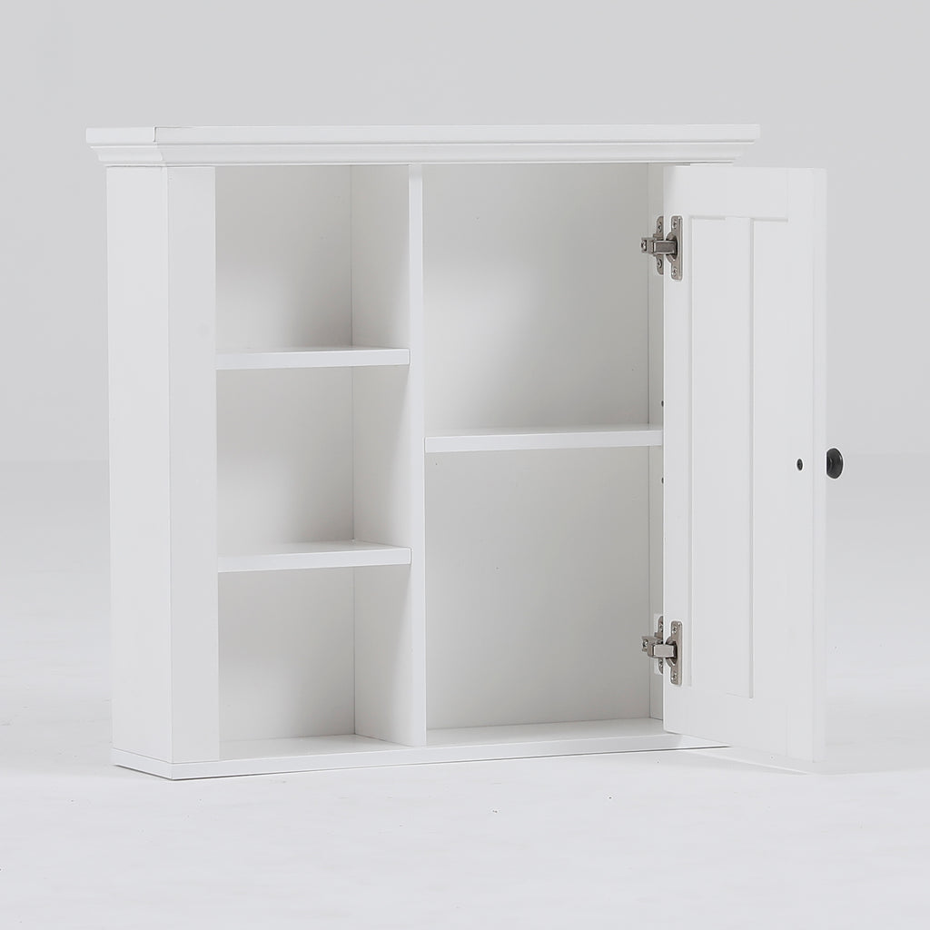 White MDF Wood Bathroom Wall Storage Cabinet