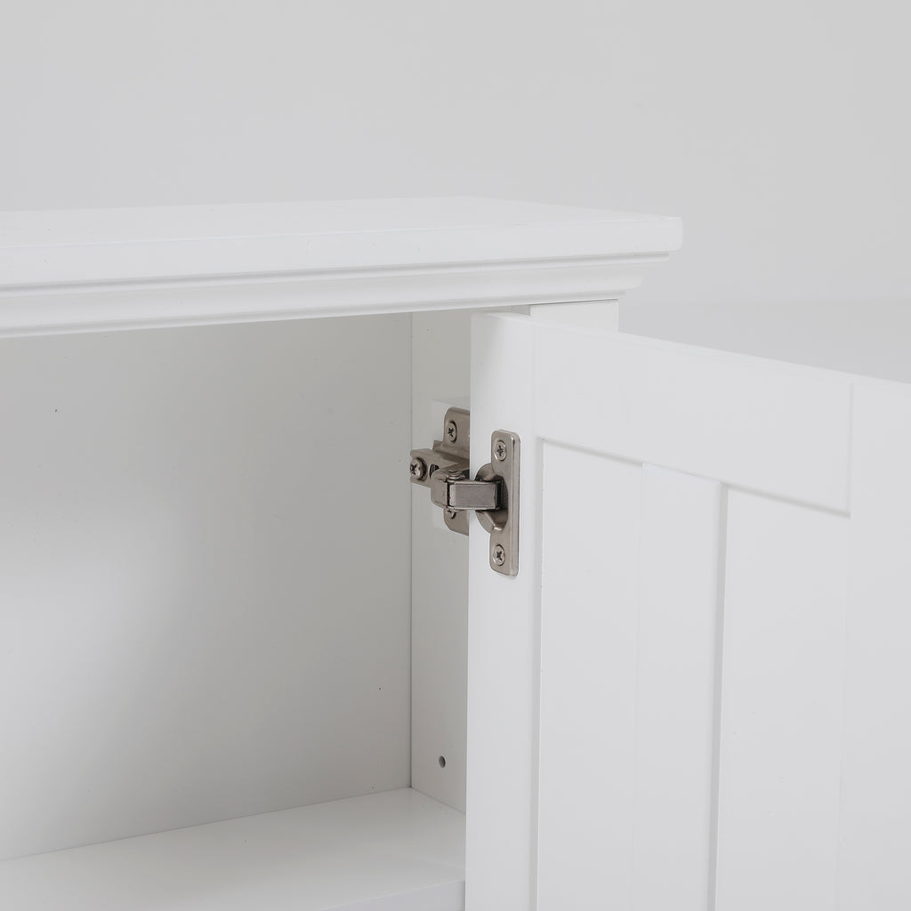 White MDF Wood Bathroom Wall Storage Cabinet