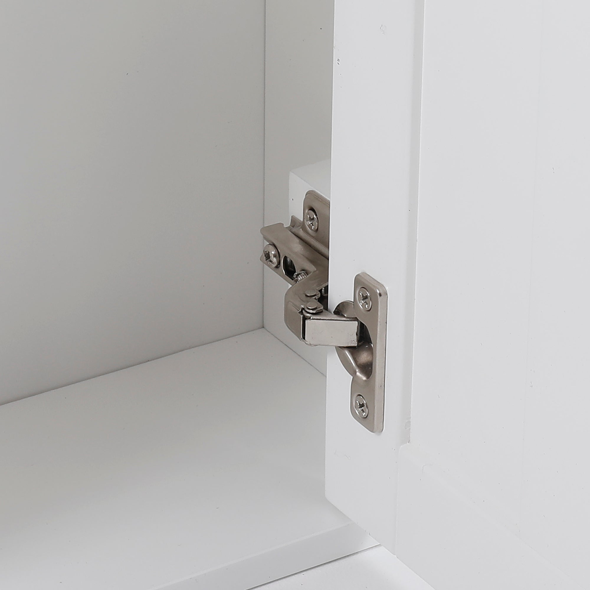 White MDF Wood Bathroom Wall Storage Cabinet
