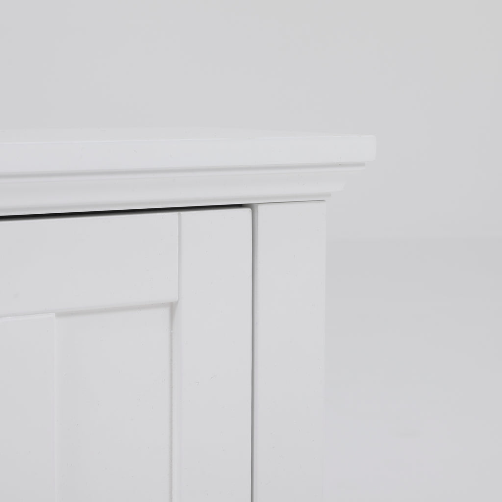 White MDF Wood Bathroom Wall Storage Cabinet