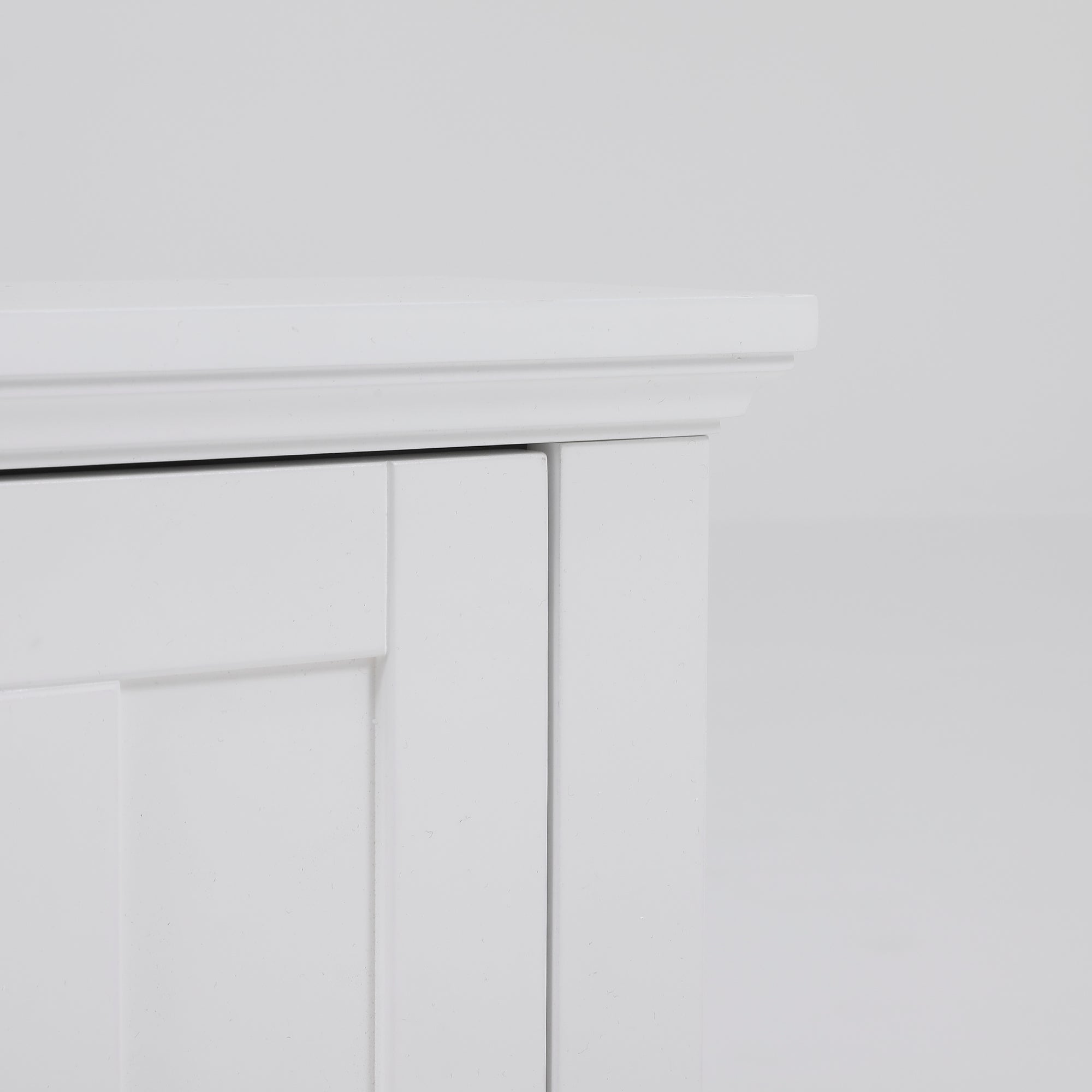 White MDF Wood Bathroom Wall Storage Cabinet