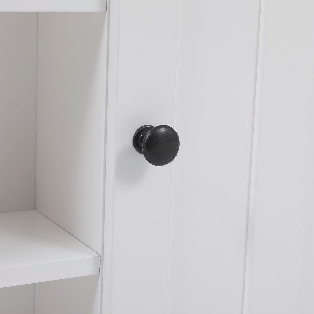 White MDF Wood Bathroom Wall Storage Cabinet