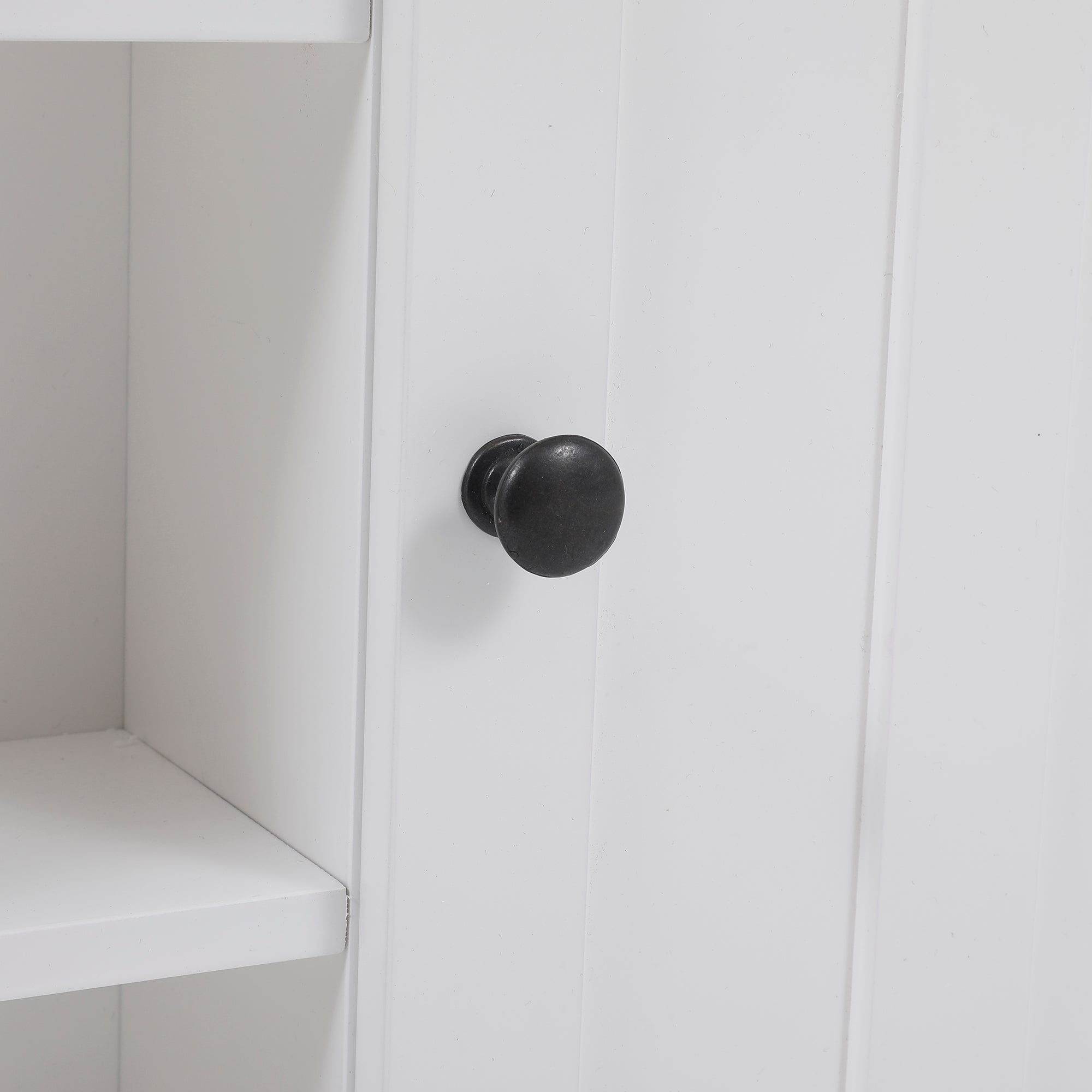 White MDF Wood Bathroom Wall Storage Cabinet