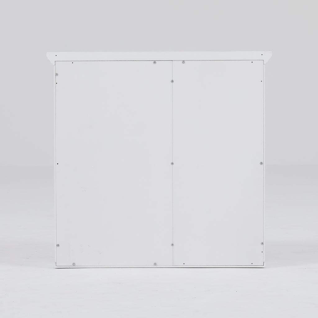 White MDF Wood Bathroom Wall Storage Cabinet