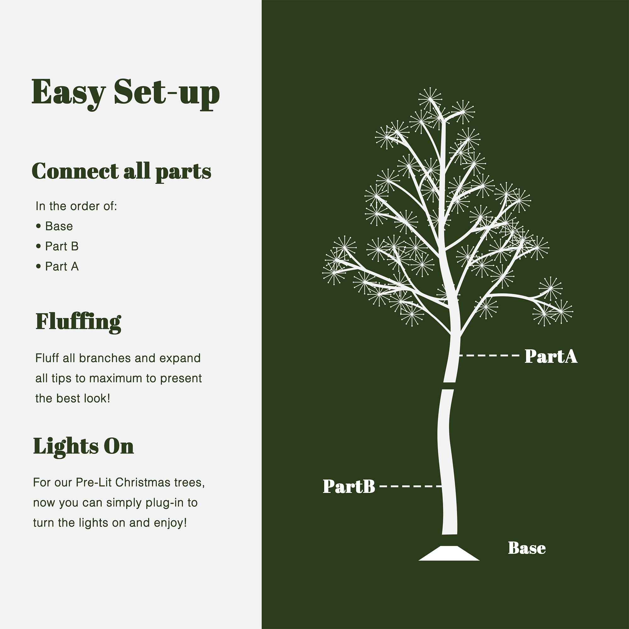 5.9 Pre-Lit Birch Artificial Tree with Realistic Faux Tree Trunk