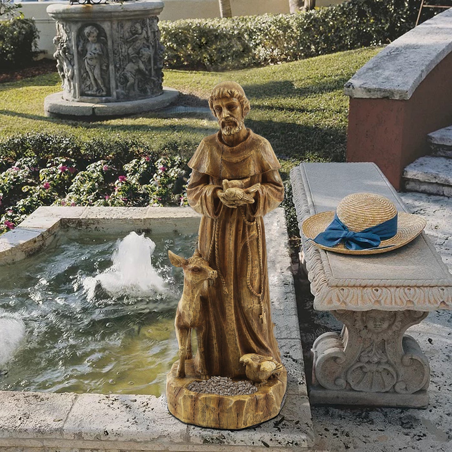 Saint Francis with Companions Garden Polyresin Statue