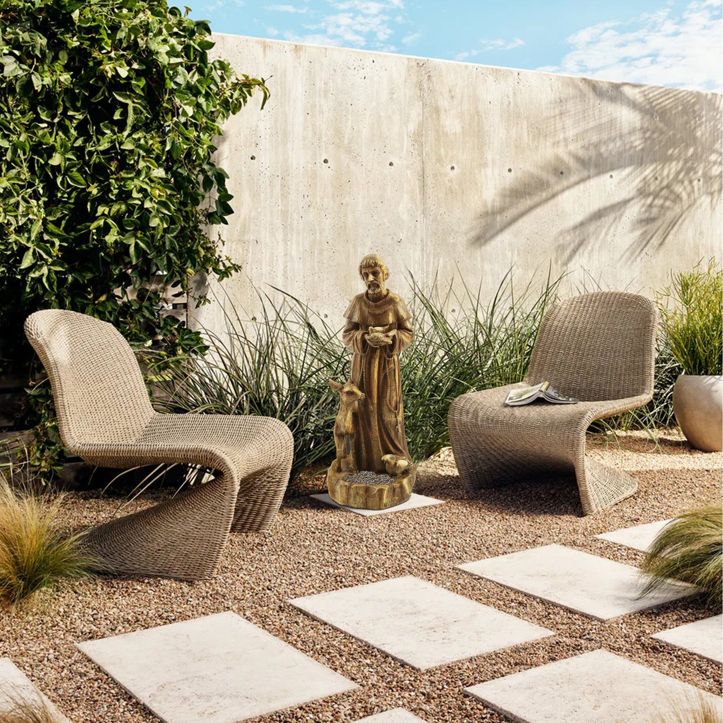Saint Francis with Companions Garden Polyresin Statue