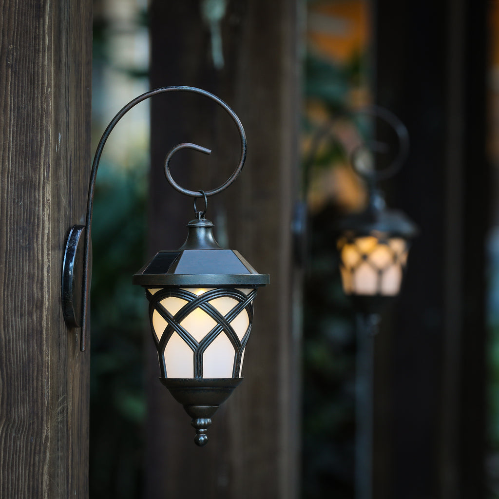 Outdoor Solar Waterproof Wall Light – Vintage Metal Frame, Automatic Lighting for Garden, Patio, Balcony, and Terrace