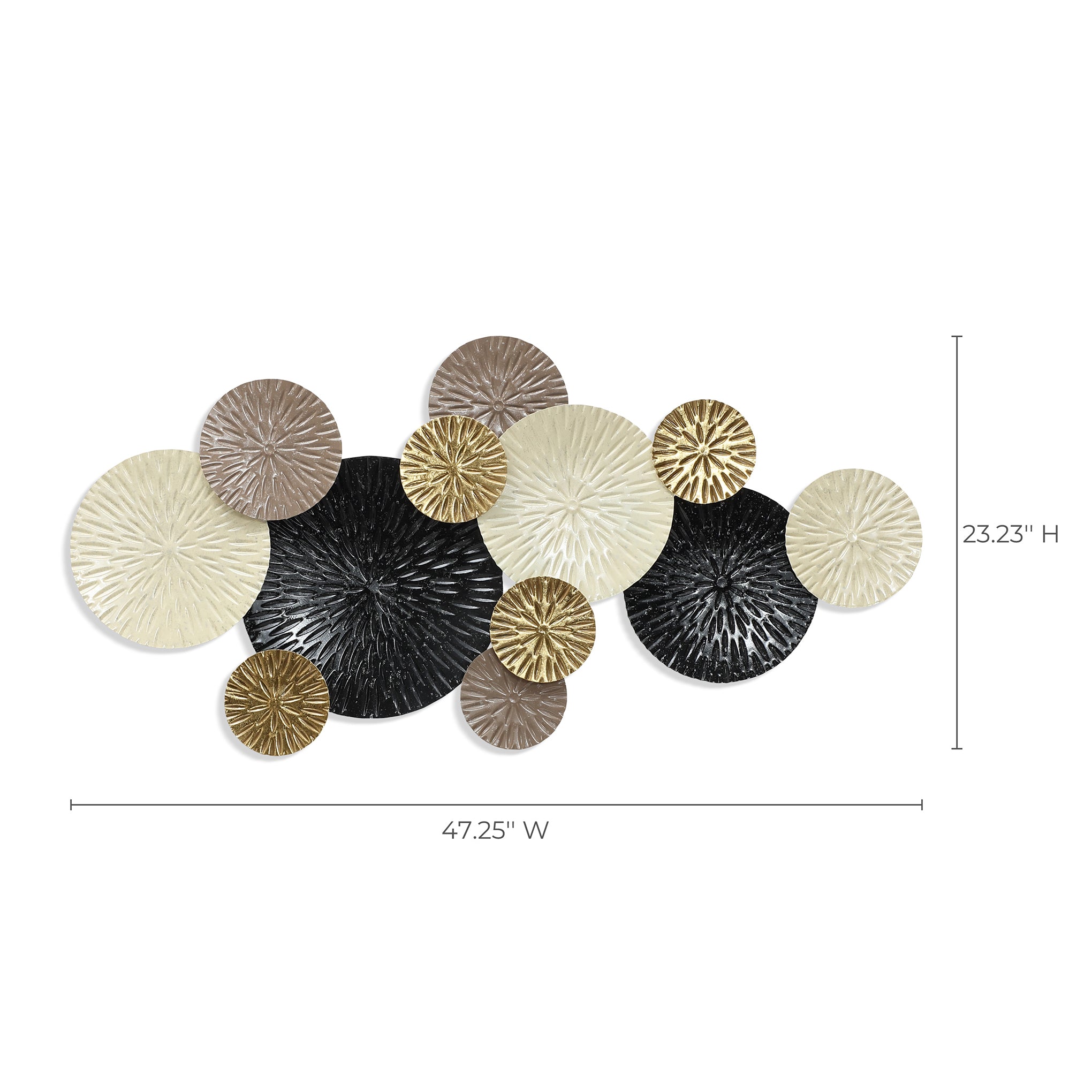 Multi-Color Coastal Abstract 47.25-Inch Wide Metal Wall Decor