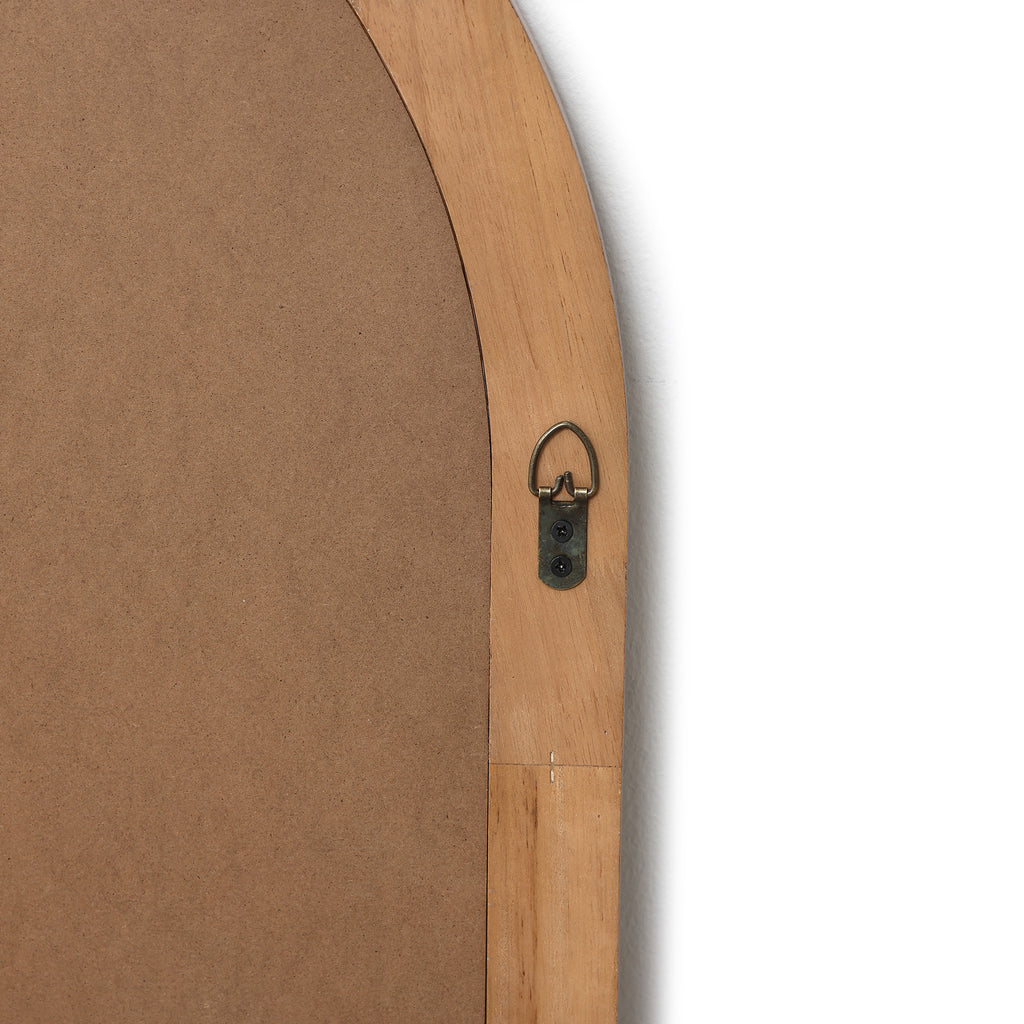 Arch Wall Mirror with Sculpted Rubberwood Frame, 39.4" H x 28.8" W
