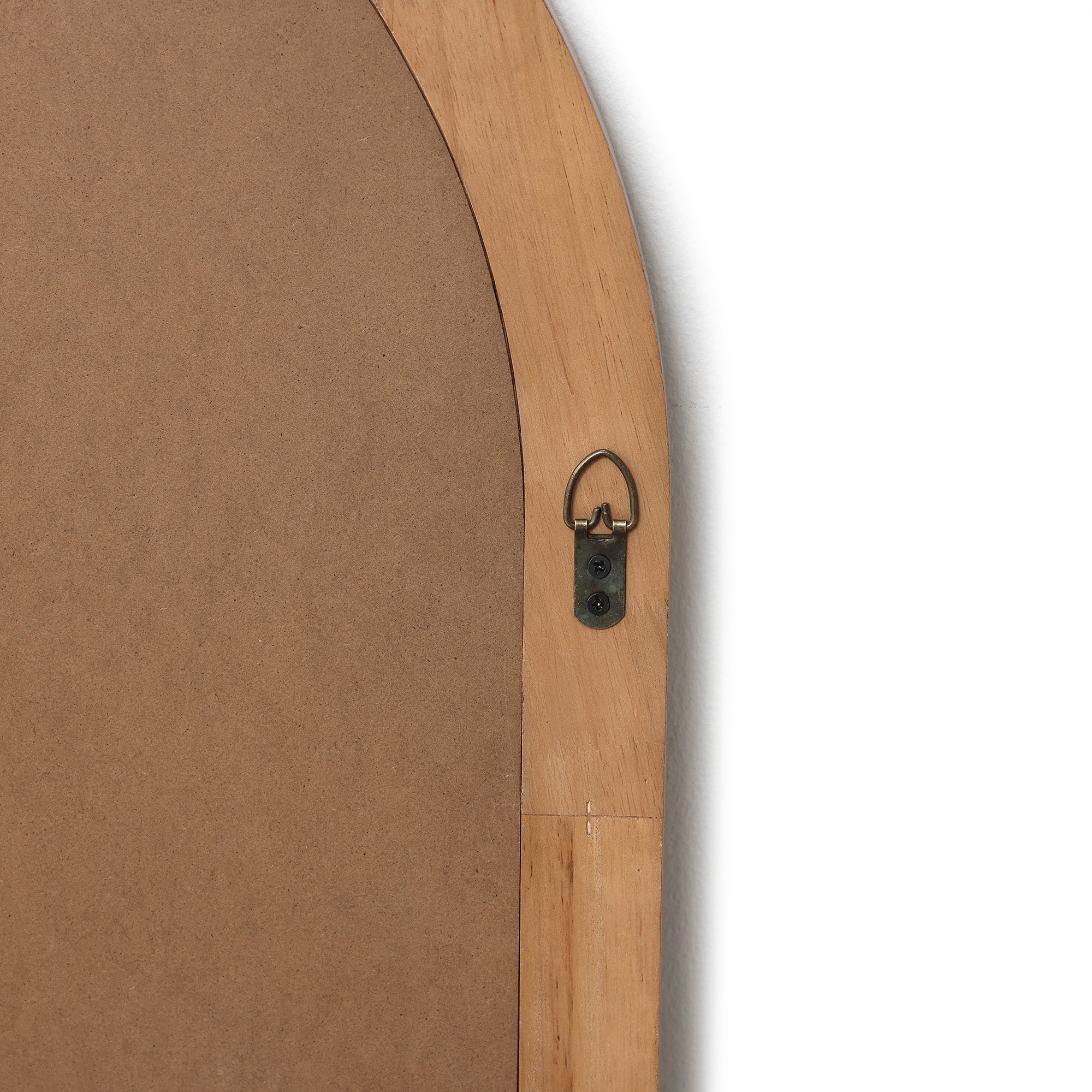 Arch Wall Mirror with Sculpted Rubberwood Frame, 39.4" H x 28.8" W