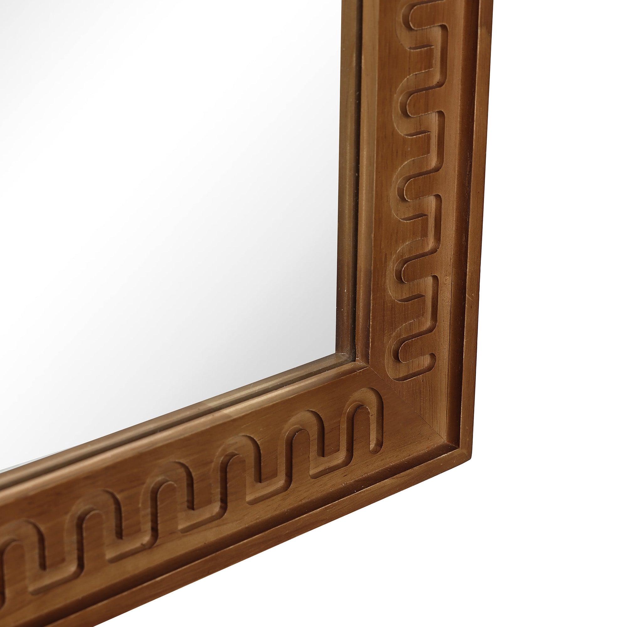 Arch Wall Mirror with Sculpted Rubberwood Frame, 39.4" H x 28.8" W