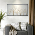 Oversized Metal Tree Wall Sculpture, Minimalist Iron Artwork, 40" Wide