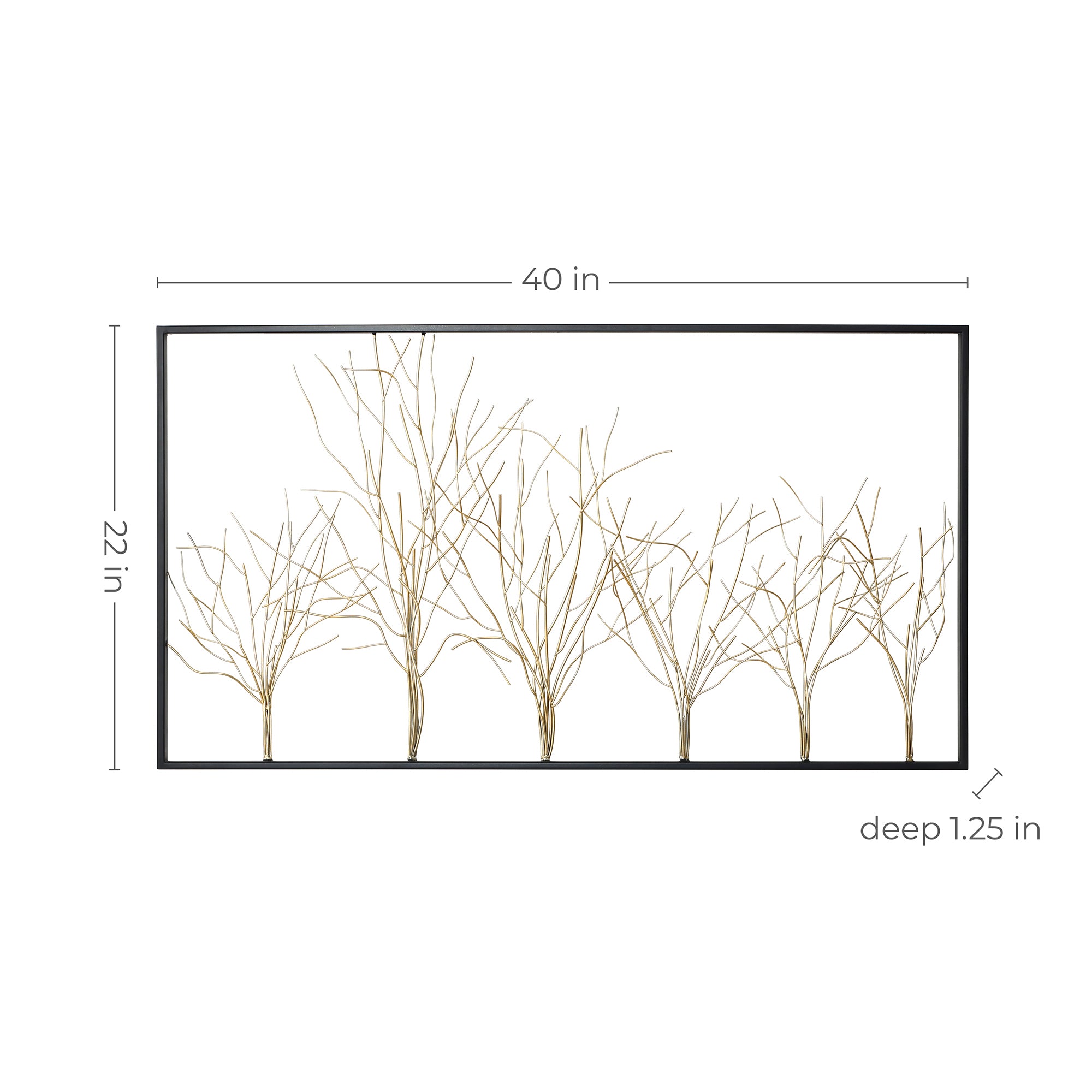 Oversized Metal Tree Wall Sculpture, Minimalist Iron Artwork, 40" Wide