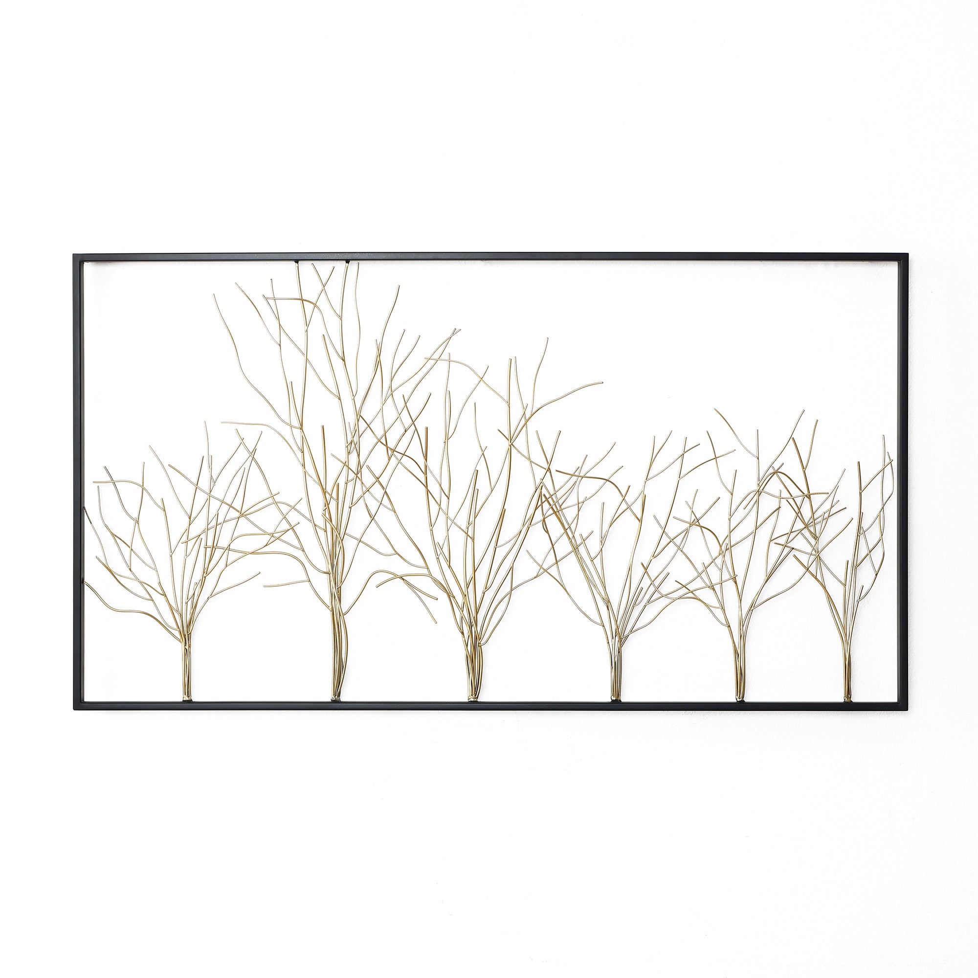 Oversized Metal Tree Wall Sculpture, Minimalist Iron Artwork, 40" Wide