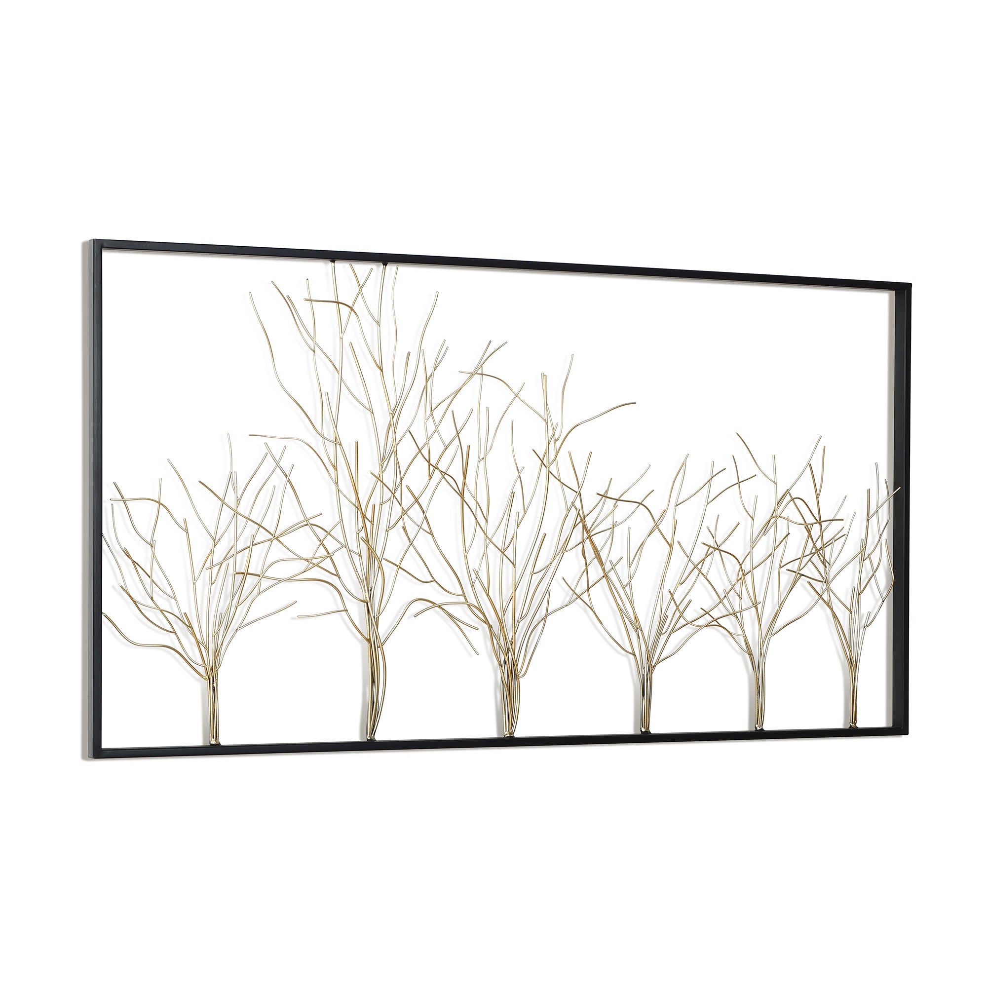 Oversized Metal Tree Wall Sculpture, Minimalist Iron Artwork, 40" Wide