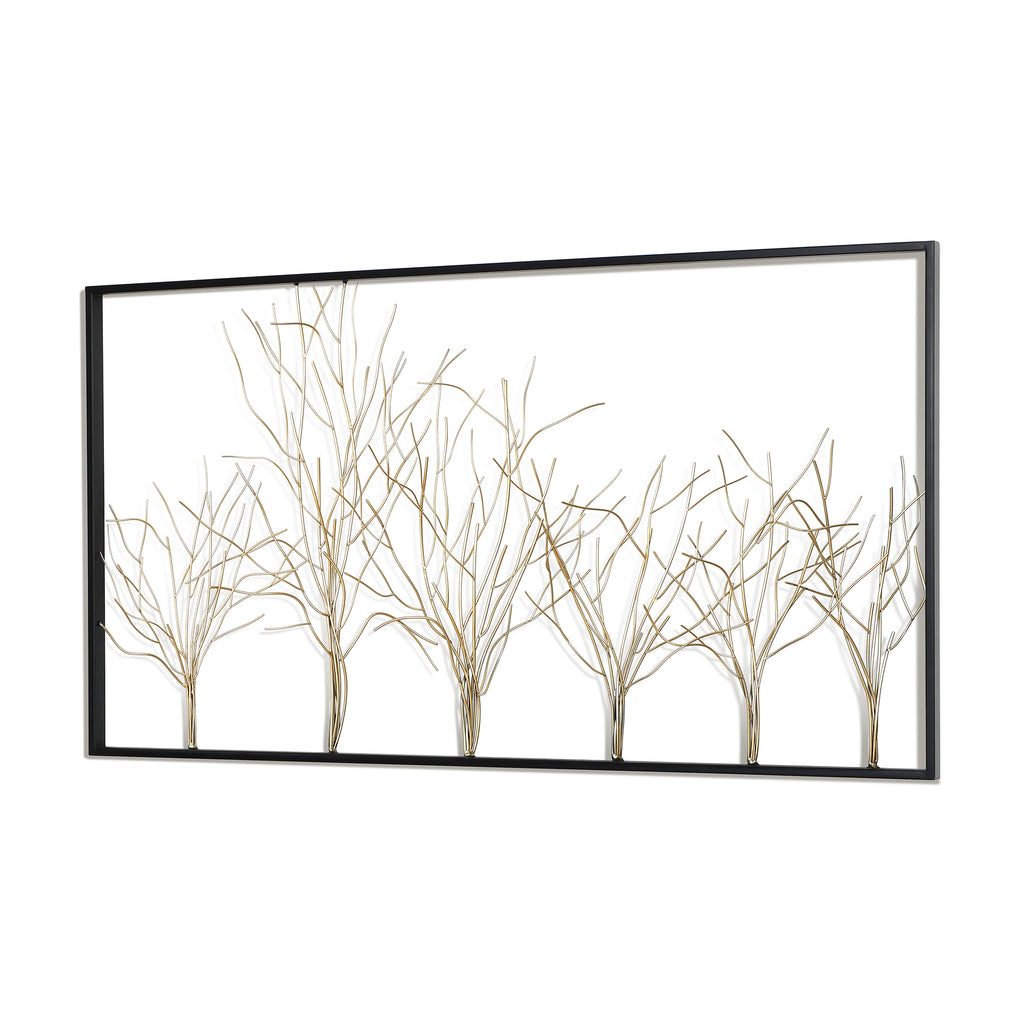 Oversized Metal Tree Wall Sculpture, Minimalist Iron Artwork, 40" Wide