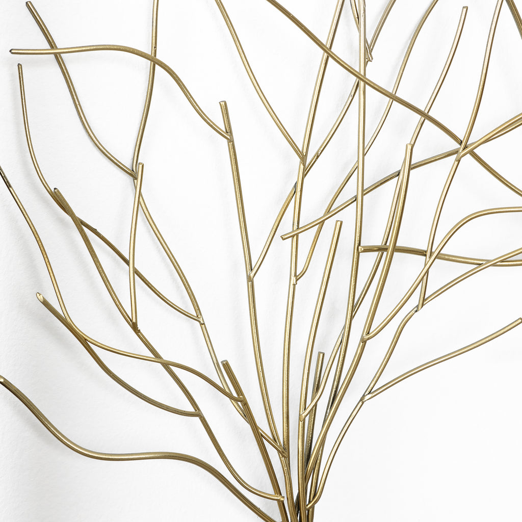 Oversized Metal Tree Wall Sculpture, Minimalist Iron Artwork, 40" Wide