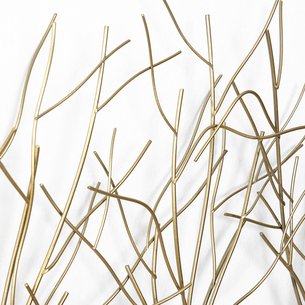 Oversized Metal Tree Wall Sculpture, Minimalist Iron Artwork, 40" Wide