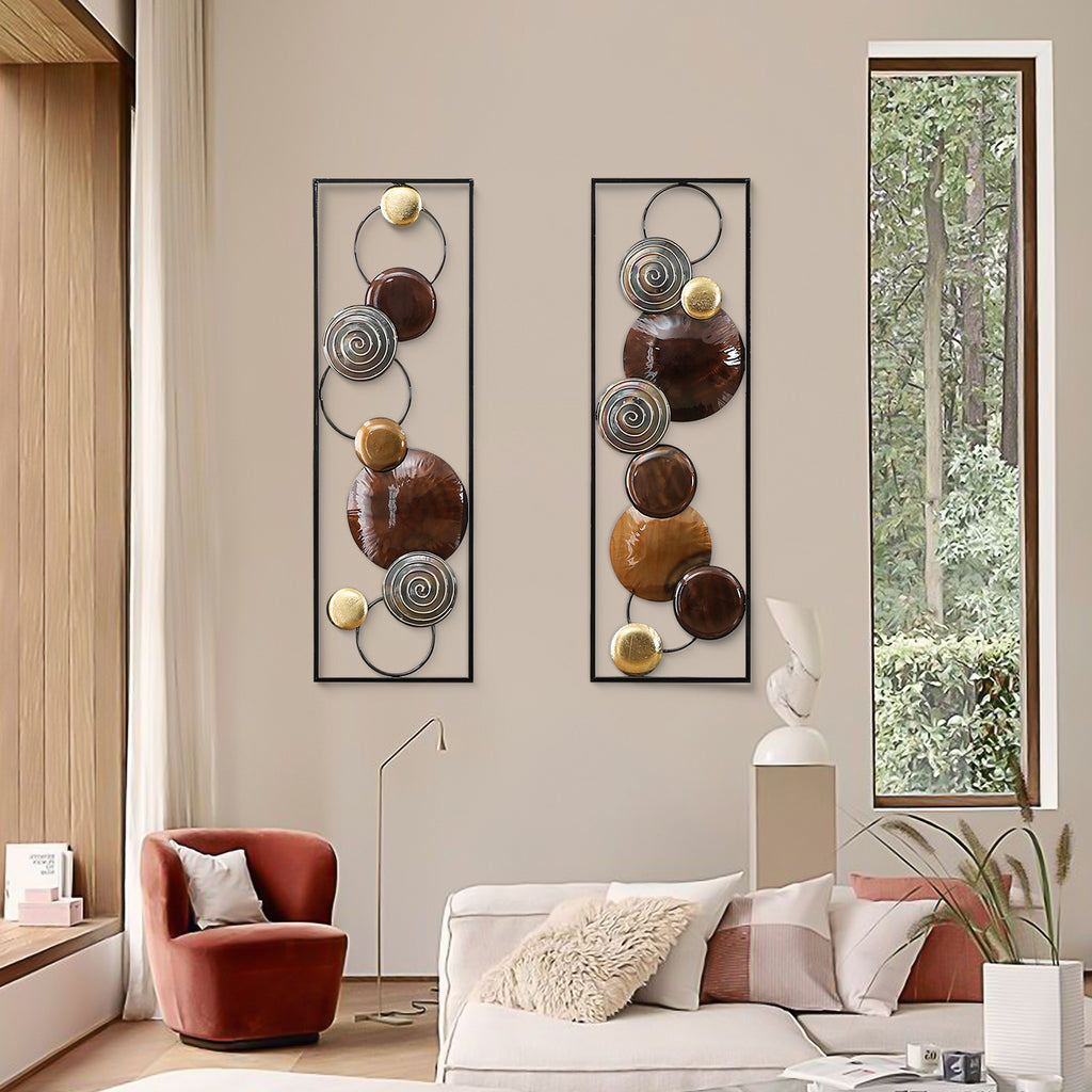 2-Piece Abstract Metal Wall Decor Rectangular Panels