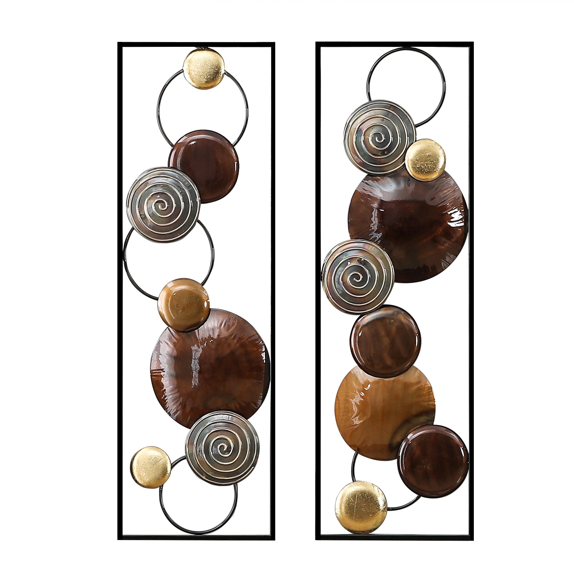 2-Piece Abstract Metal Wall Decor Rectangular Panels