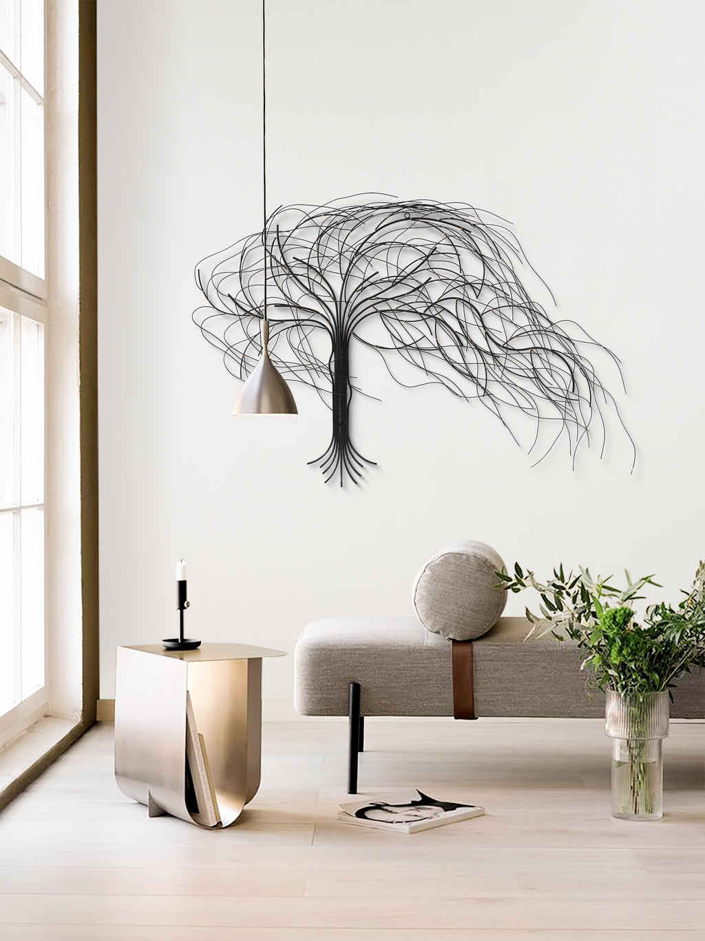 Black Metal Windy Tree Wall Decor
