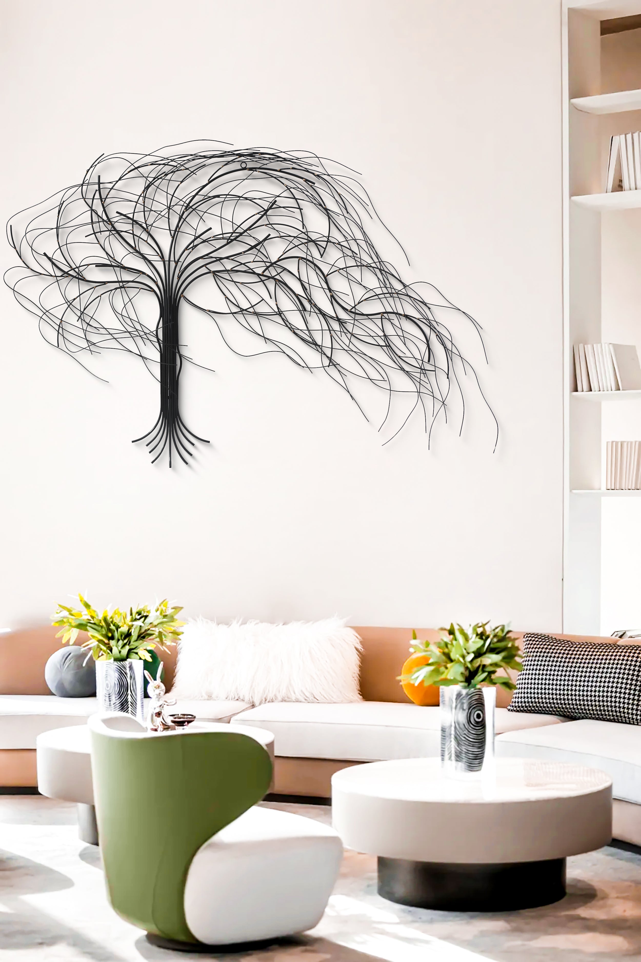 Black Metal Windy Tree Wall Decor