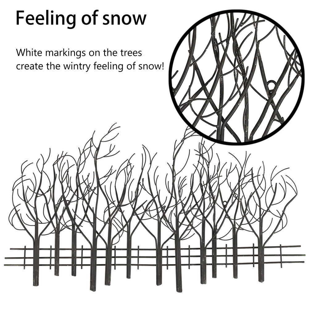 Snowy Black Metal Field of Trees Wall Decor