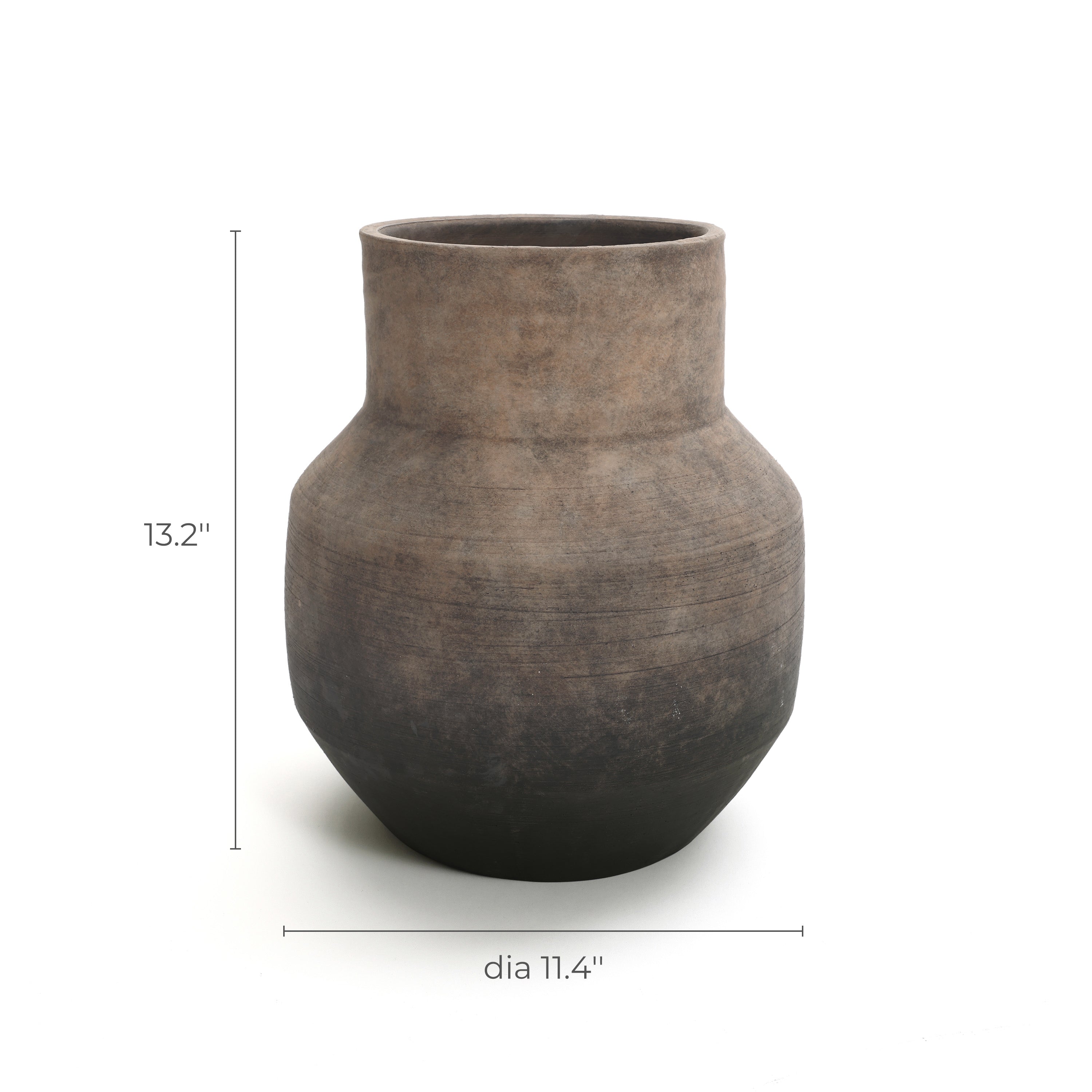 Brown Ombre Terracotta 11.4-Inch Round Vase