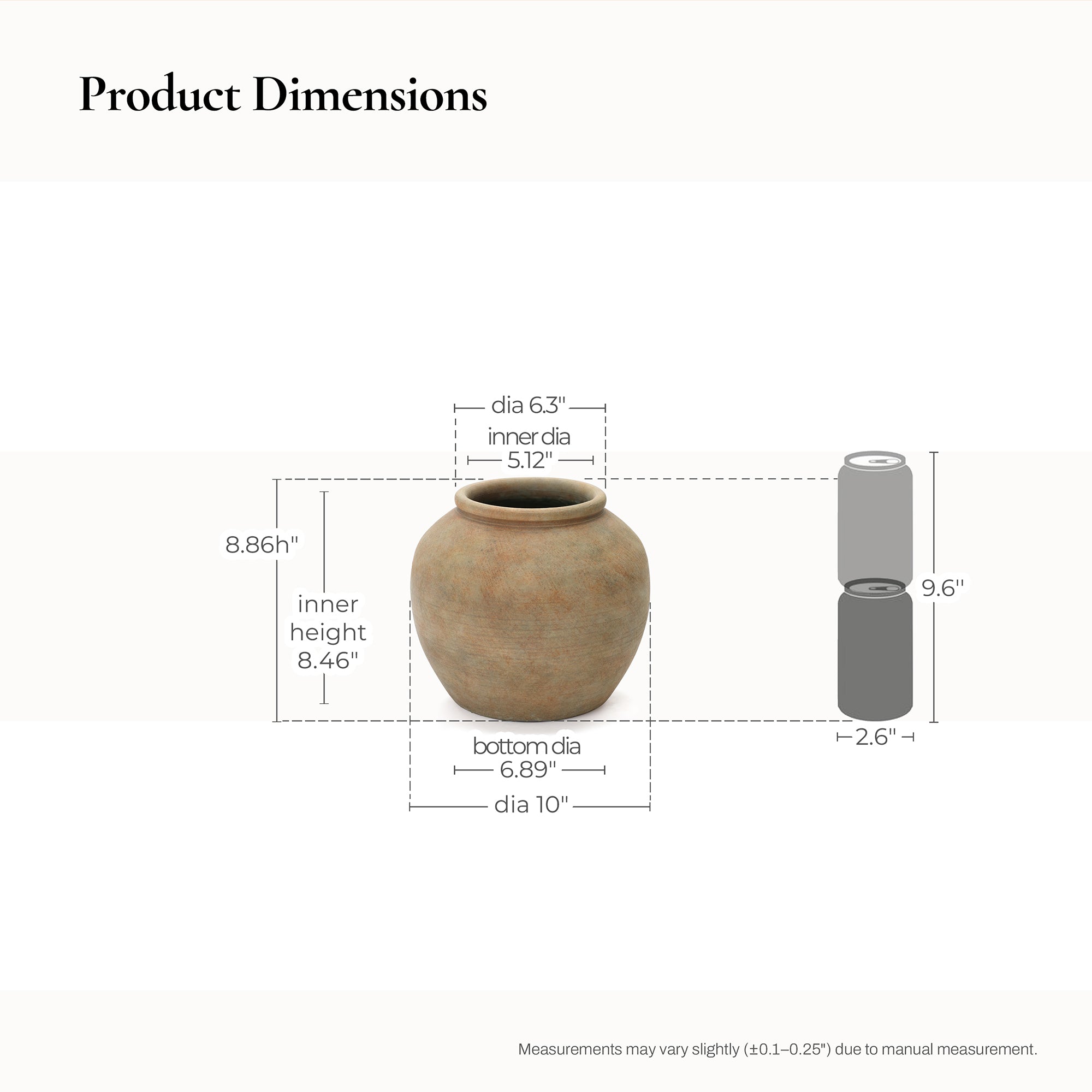 Terracotta 10" Round Vase with Natural Earth Tones