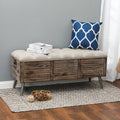 47.2-Inch Wide Upholstered Wood Flip Top Storage Bench