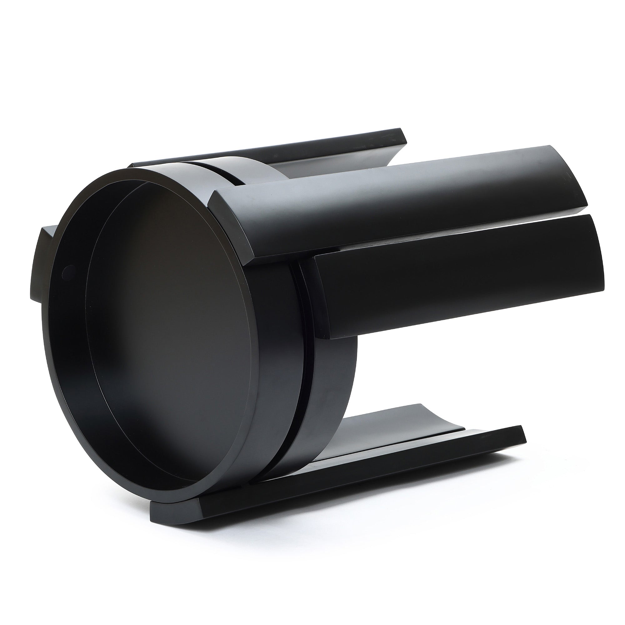 Black Nesting Side Tables Set of 2, Round MDF End Tables for Living Room