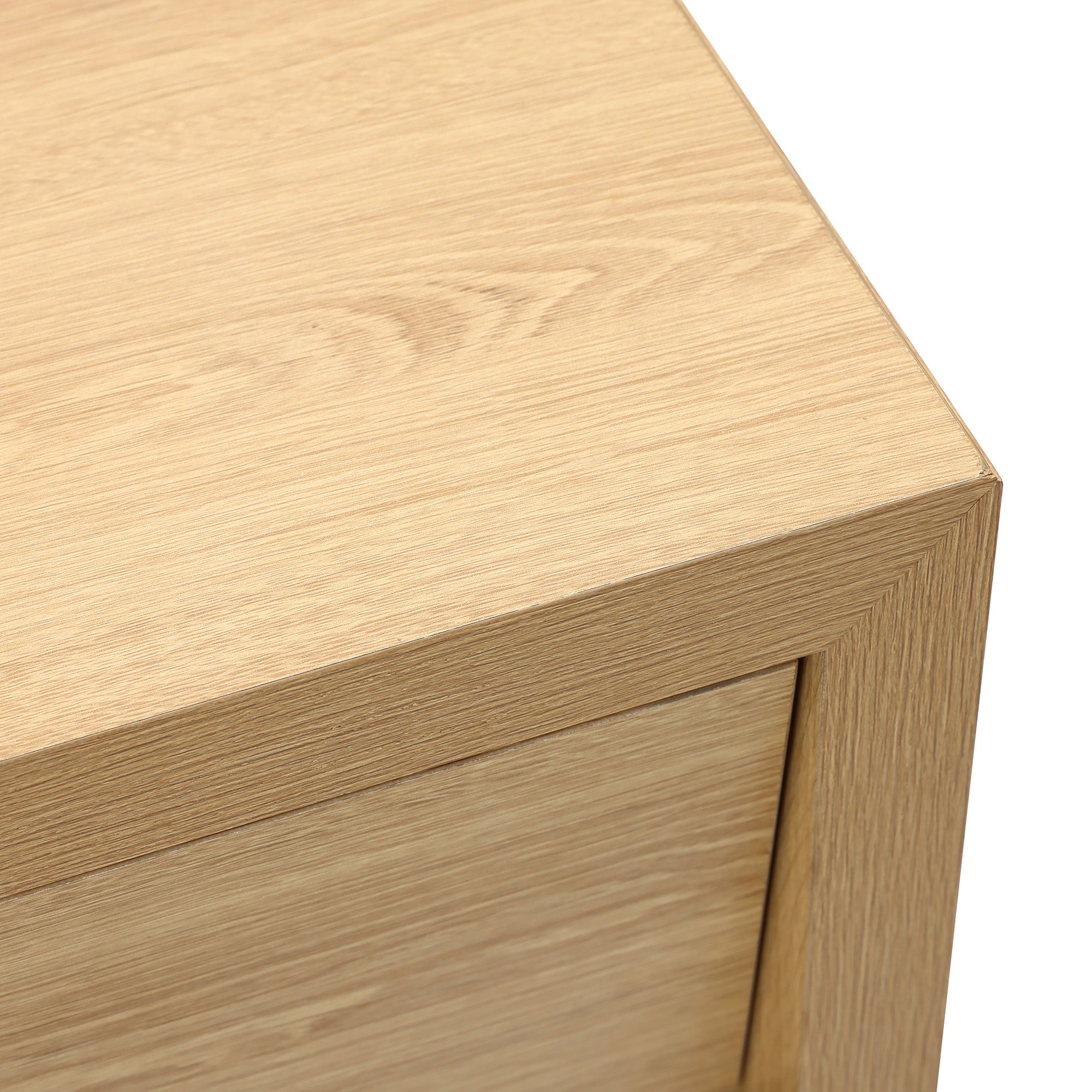 Japandi MDF Wood Nightstand, Storage End Table for Bedroom or Living Room
