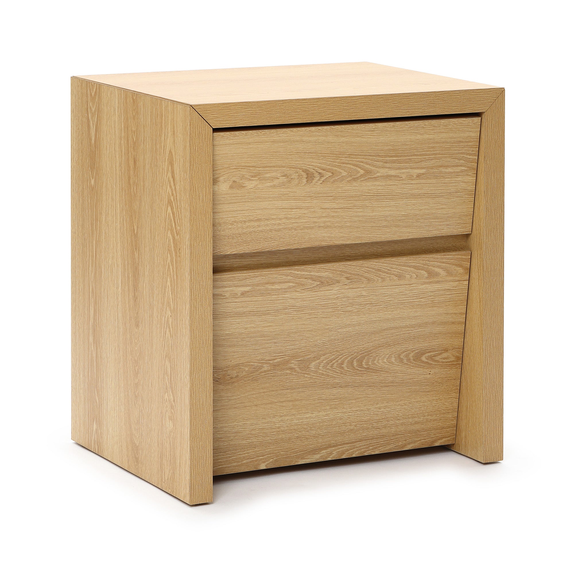 Japandi MDF Wood Nightstand, Storage End Table for Bedroom or Living Room