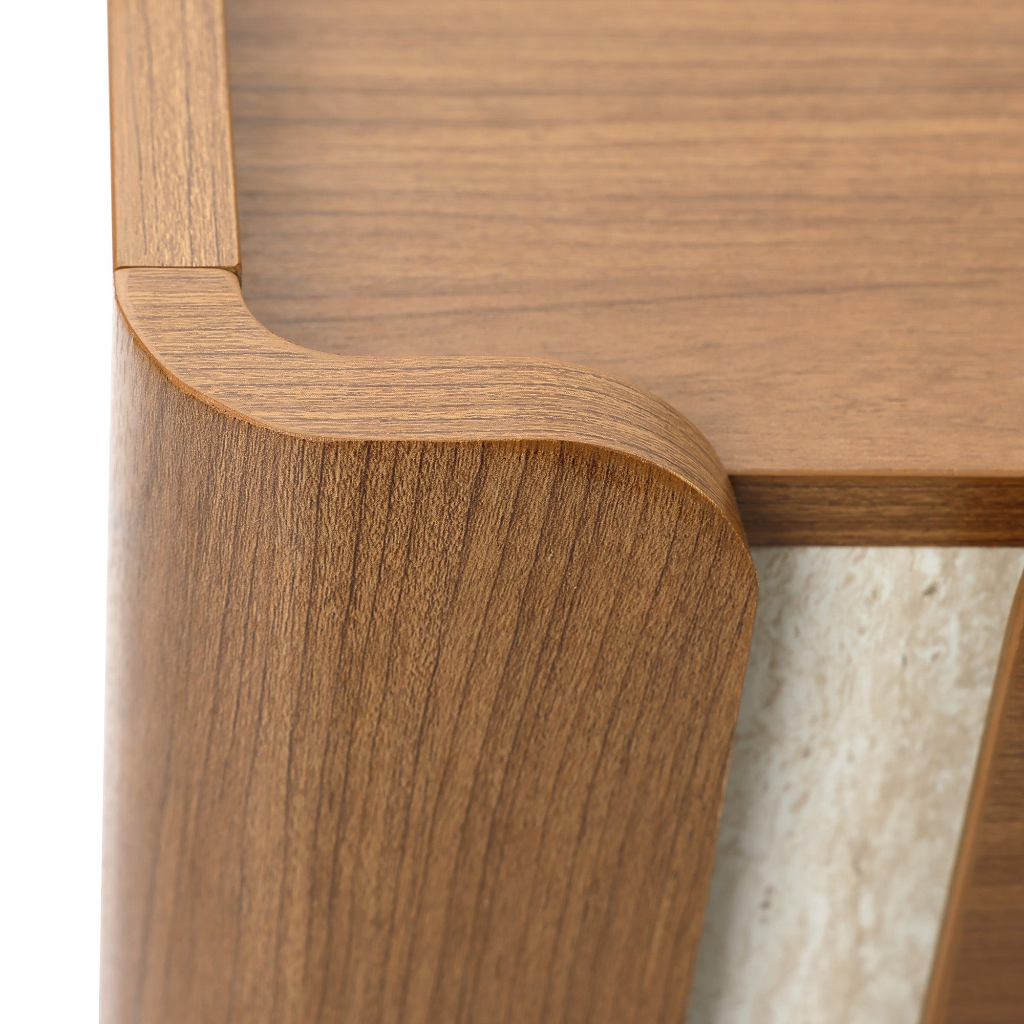 Scandinavian-Style Nightstand, Manufactured Wood End Table with 2 Drawers
