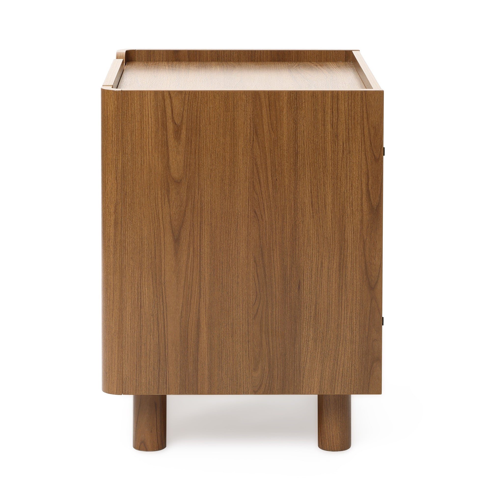 Scandinavian-Style Nightstand, Manufactured Wood End Table with 2 Drawers