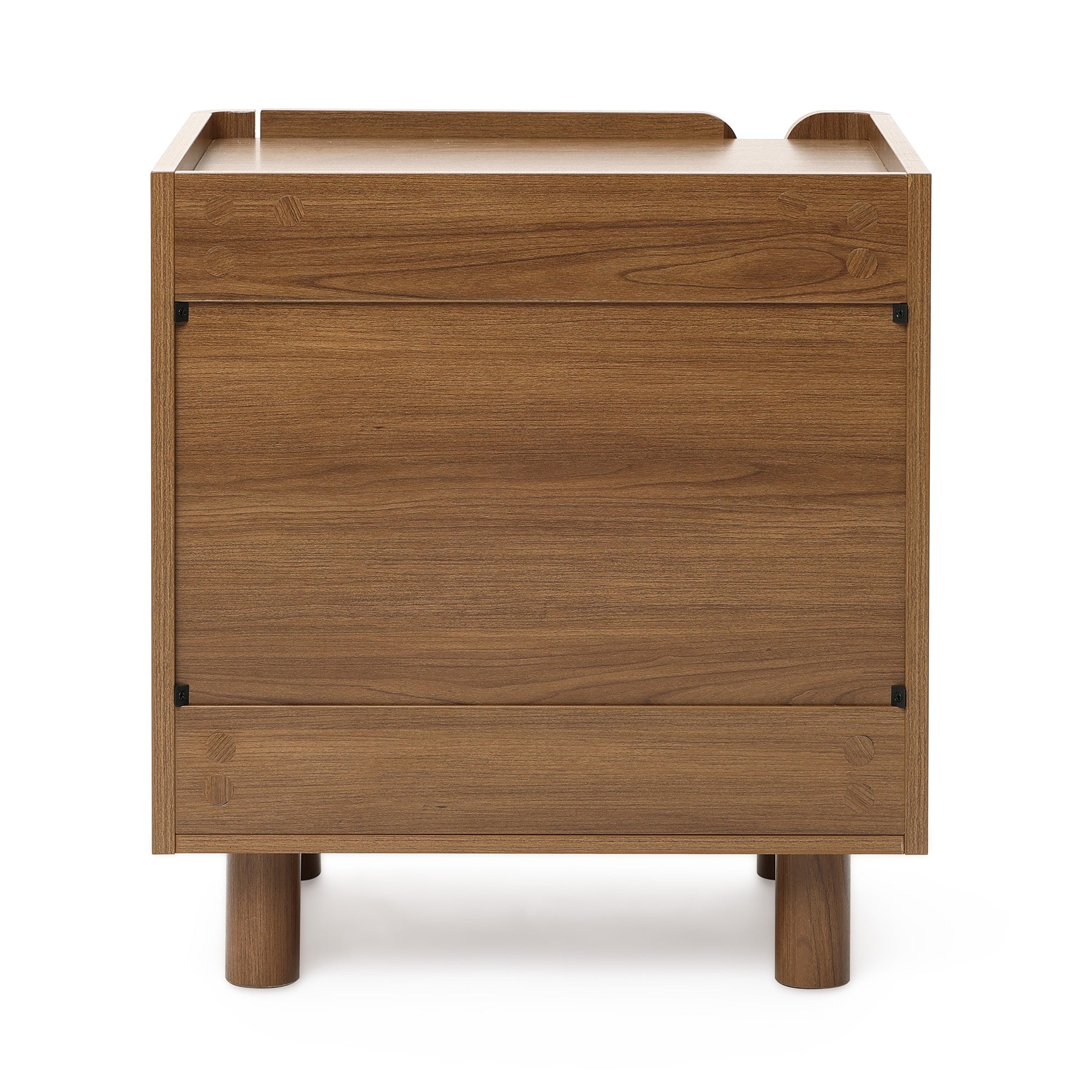 Scandinavian-Style Nightstand, Manufactured Wood End Table with 2 Drawers