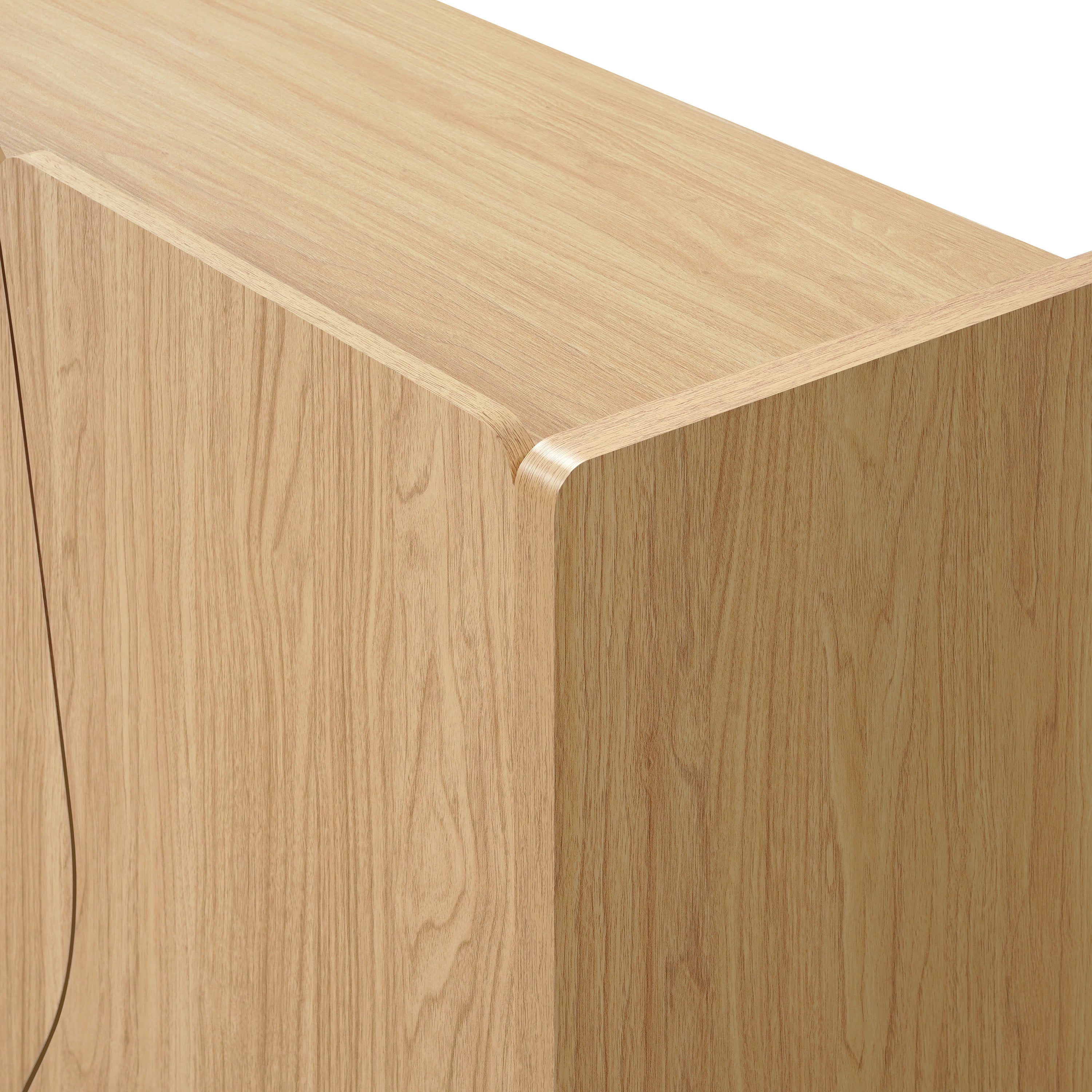 Modern Storage and Sideboard Cabinet, 2 Doors w/ Soft-Close Hinges, Raised Sides