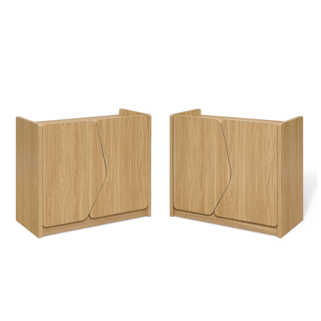 Modern Storage and Sideboard Cabinet, 2 Doors w/ Soft-Close Hinges, Raised Sides