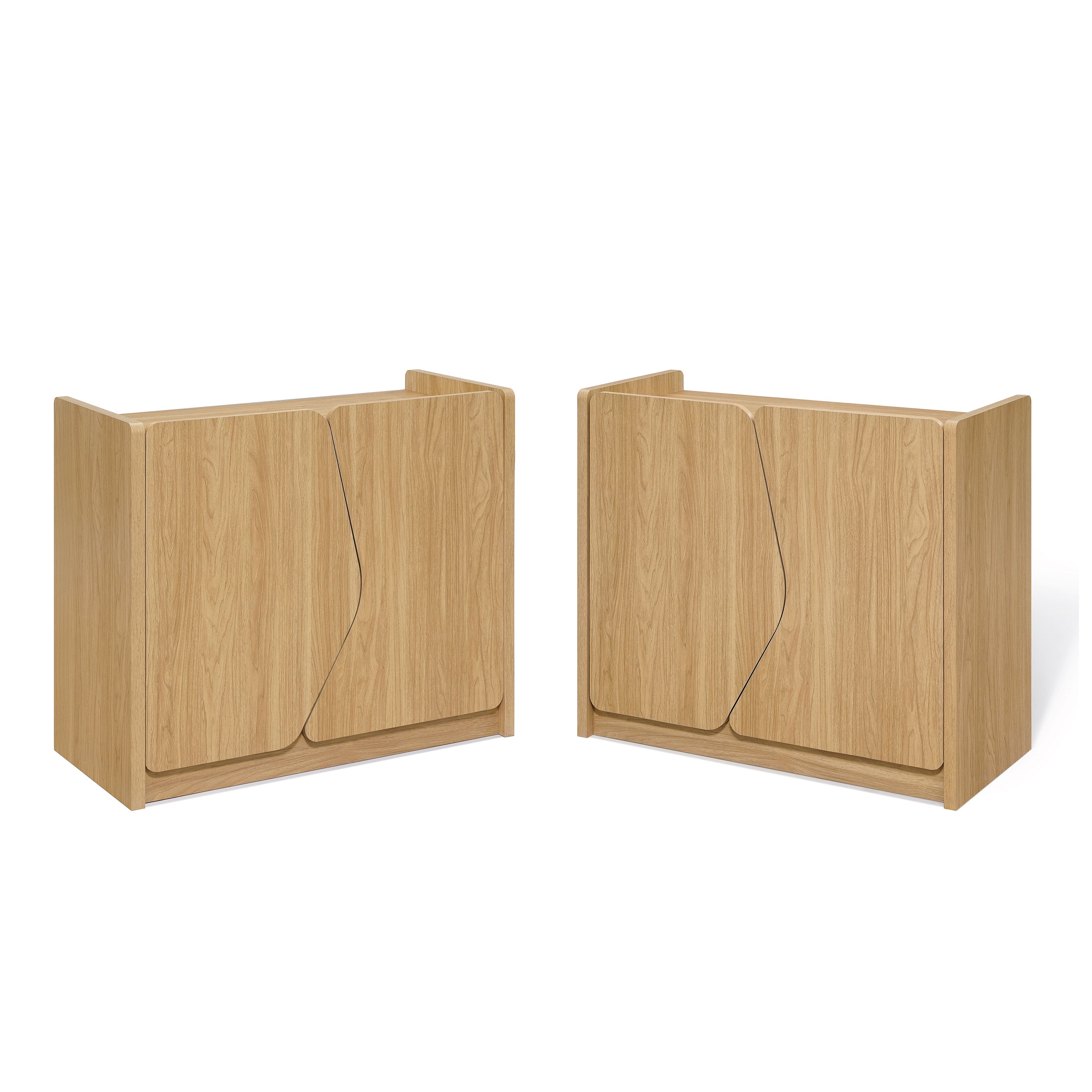 Modern Storage and Sideboard Cabinet, 2 Doors w/ Soft-Close Hinges, Raised Sides