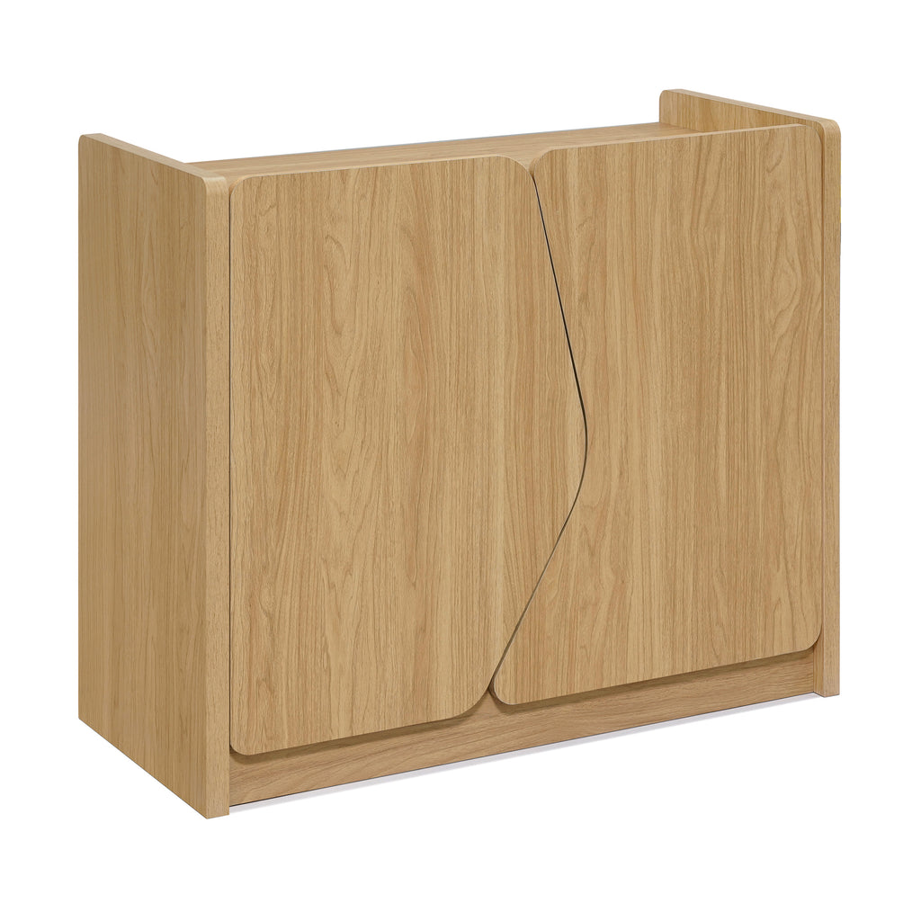 Modern Storage and Sideboard Cabinet, 2 Doors w/ Soft-Close Hinges, Raised Sides